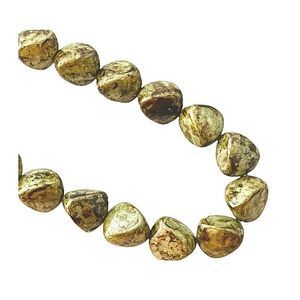 35 Light Green Granite Czech Bohemian Glass 12mm Trigon Triangle Beads